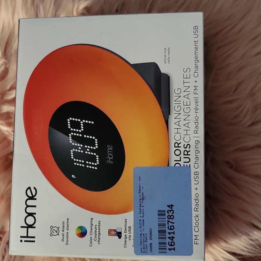 Brand New iHOME COLOR CHANGING FM CLOCK RADIO
